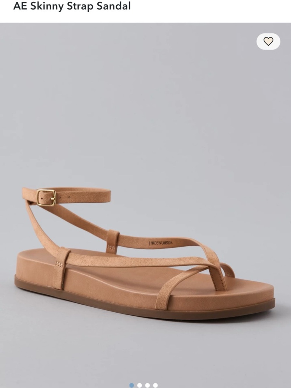 American Eagle Outfitters Slim Ankle Strap Sandal - Tan